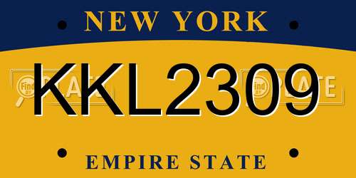 KKL2309 New York License Plate