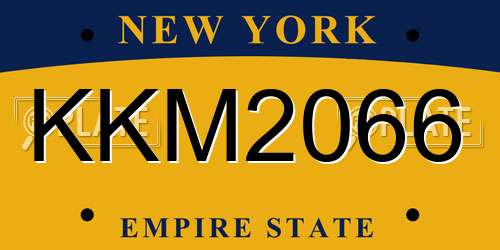 KKM2066 New York License Plate