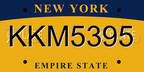 KKM5395 New York License Plate