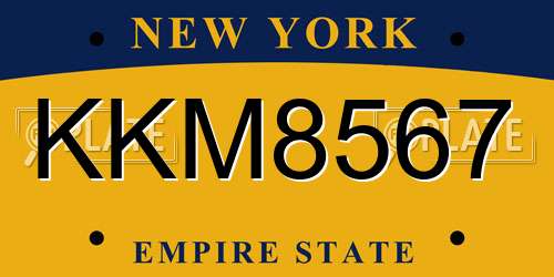 KKM8567 New York License Plate