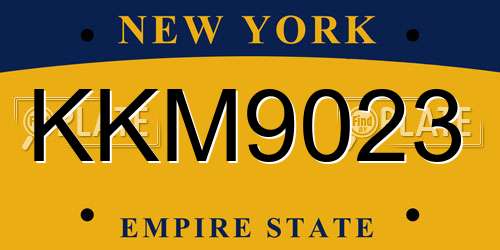 KKM9023 New York License Plate