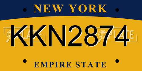 KKN2874 New York License Plate