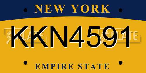 KKN4591 New York License Plate