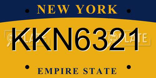 KKN6321 New York License Plate
