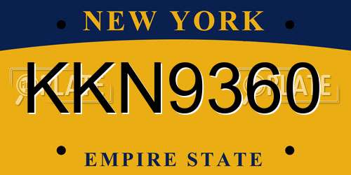 KKN9360 New York License Plate