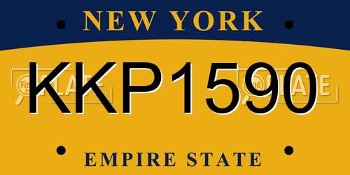 KKP1590 New York License Plate