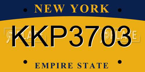 KKP3703 New York License Plate