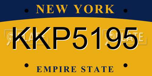 KKP5195 New York License Plate