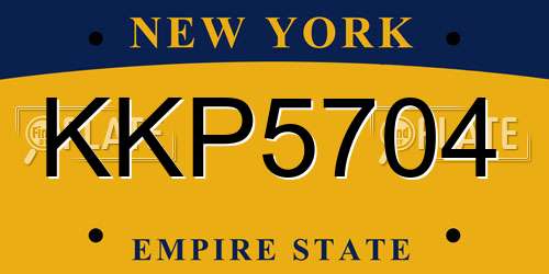 KKP5704 New York License Plate