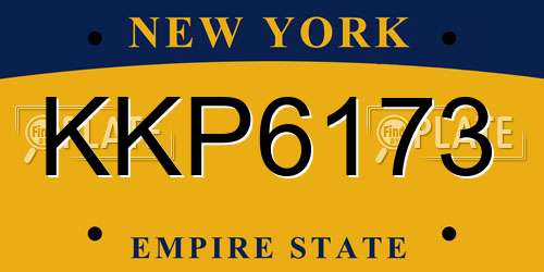 KKP6173 New York License Plate
