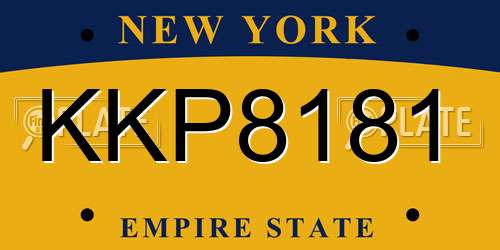 KKP8181 New York License Plate