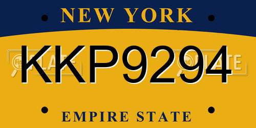 KKP9294 New York License Plate