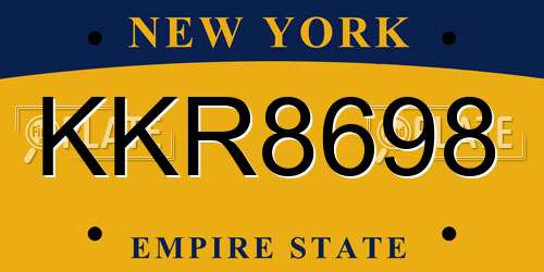 KKR8698 New York License Plate