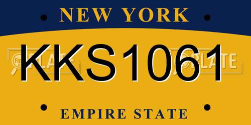 KKS1061 New York License Plate
