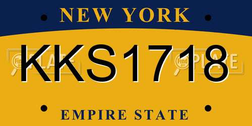 KKS1718 New York License Plate