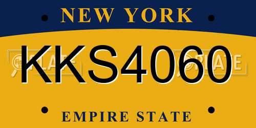 KKS4060 New York License Plate