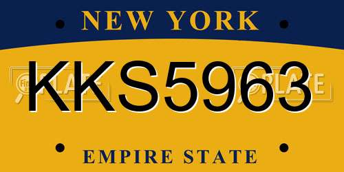 KKS5963 New York License Plate