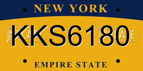 KKS6180 New York License Plate