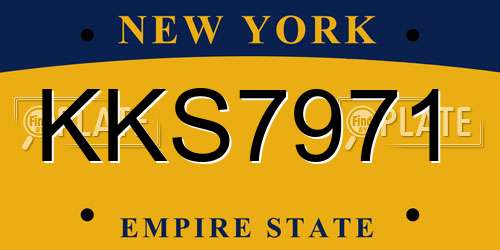 KKS7971 New York License Plate