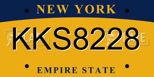 KKS8228 New York License Plate
