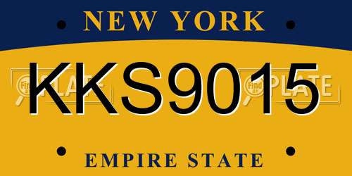 KKS9015 New York License Plate