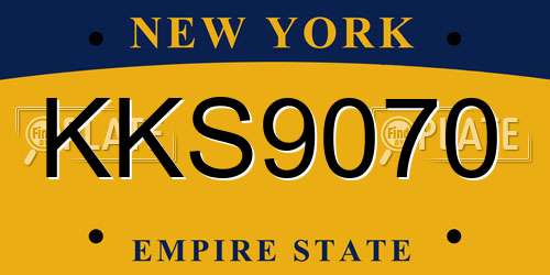 KKS9070 New York License Plate