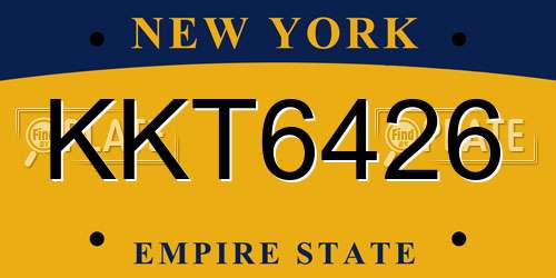 KKT6426 New York License Plate