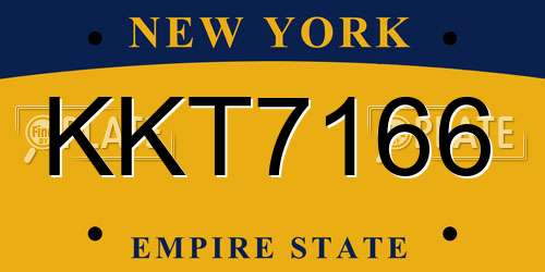 KKT7166 New York License Plate