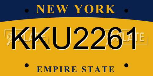 KKU2261 New York License Plate