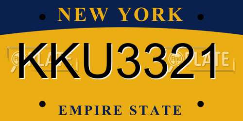 KKU3321 New York License Plate