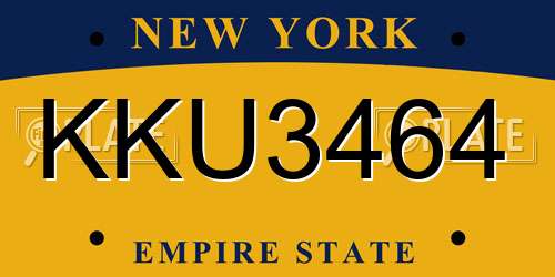 KKU3464 New York License Plate