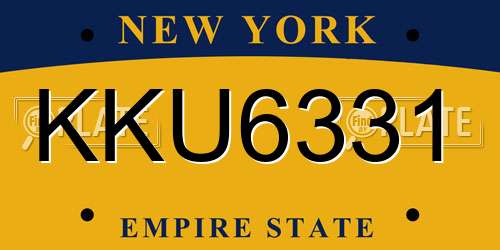 KKU6331 New York License Plate