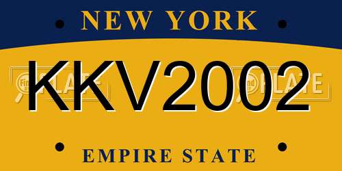 KKV2002 New York License Plate