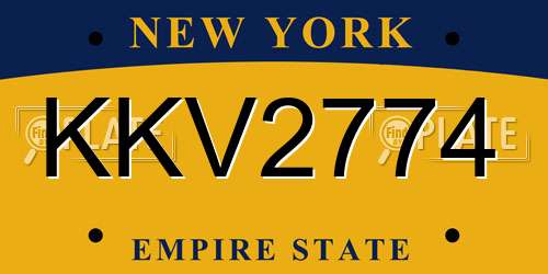 KKV2774 New York License Plate