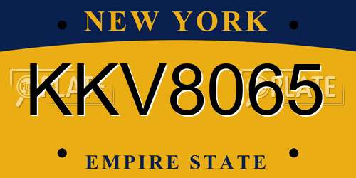 KKV8065 New York License Plate