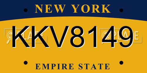 KKV8149 New York License Plate