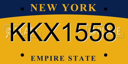 KKX1558 New York License Plate