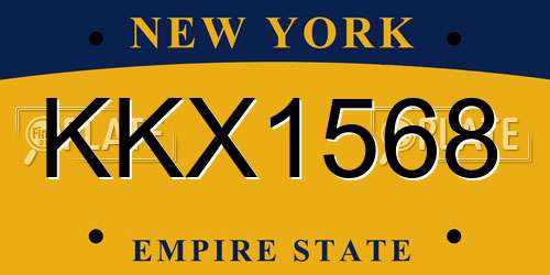 KKX1568 New York License Plate