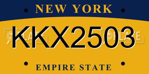 KKX2503 New York License Plate