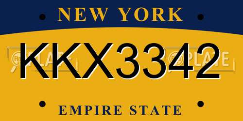 KKX3342 New York License Plate
