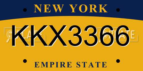 KKX3366 New York License Plate