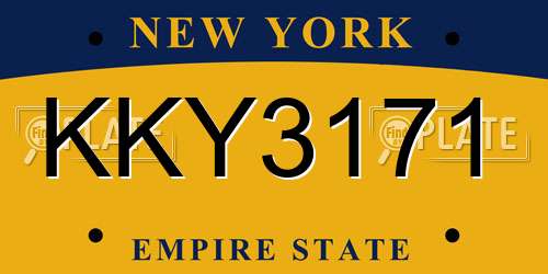 KKY3171 New York License Plate