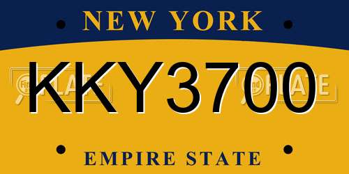 KKY3700 New York License Plate