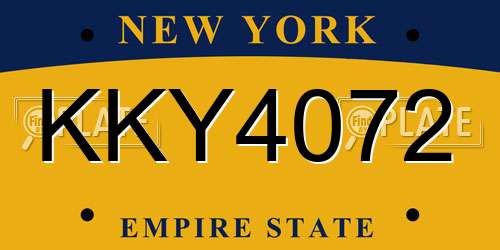 KKY4072 New York License Plate