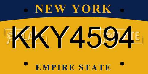 KKY4594 New York License Plate