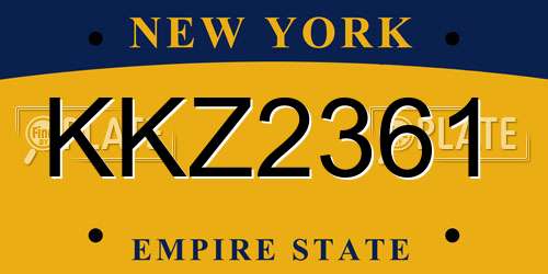 KKZ2361 New York License Plate