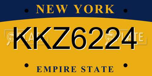 KKZ6224 New York License Plate