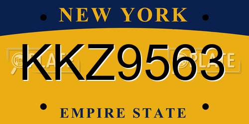 KKZ9563 New York License Plate