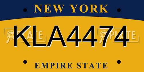 KLA4474 New York License Plate