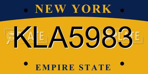 KLA5983 New York License Plate
